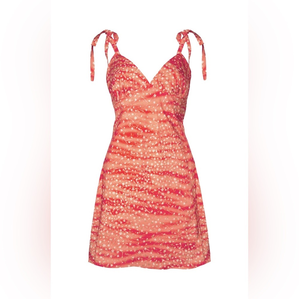 Monika the Label Alana Mini Slip Dress in Red Micro Floral - Picture 2 of 9